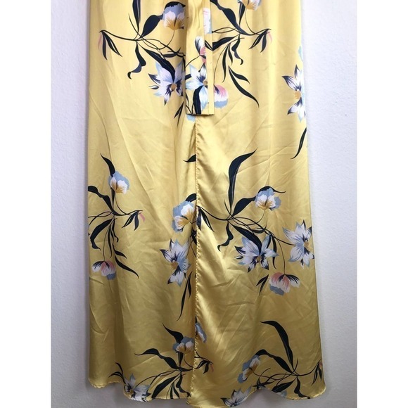 Amanda Uprichard Mccanna Dress Honeysuckle Wrap Maxi Yellow Floral Print XS - Picture 7 of 16